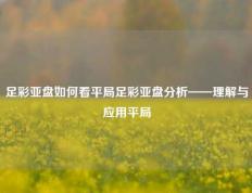 足彩亚盘如何看平局足彩亚盘分析——理解与应用平局
