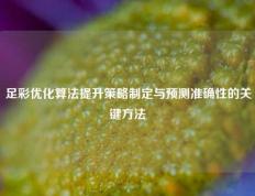 足彩优化算法提升策略制定与预测准确性的关键方法