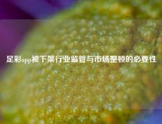 足彩app被下架行业监管与市场整顿的必要性