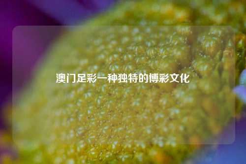 澳门足彩一种独特的博彩文化