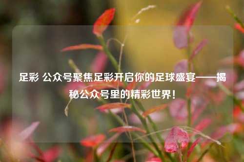 足彩 公众号聚焦足彩开启你的足球盛宴——揭秘公众号里的精彩世界！