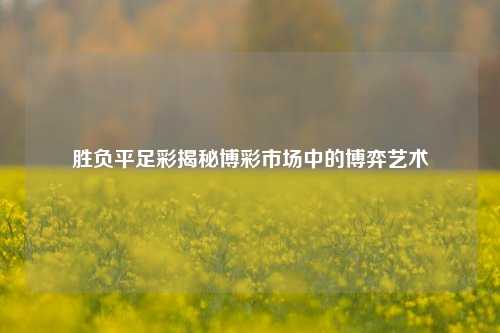 胜负平足彩揭秘博彩市场中的博弈艺术