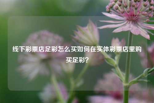 线下彩票店足彩怎么买如何在实体彩票店里购买足彩？