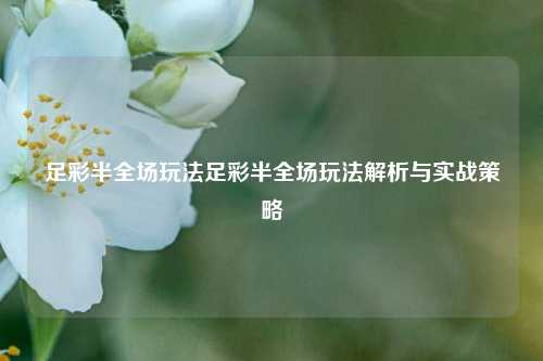 足彩半全场玩法足彩半全场玩法解析与实战策略
