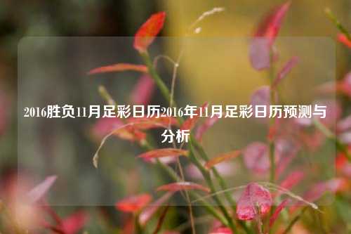 2016胜负11月足彩日历2016年11月足彩日历预测与分析